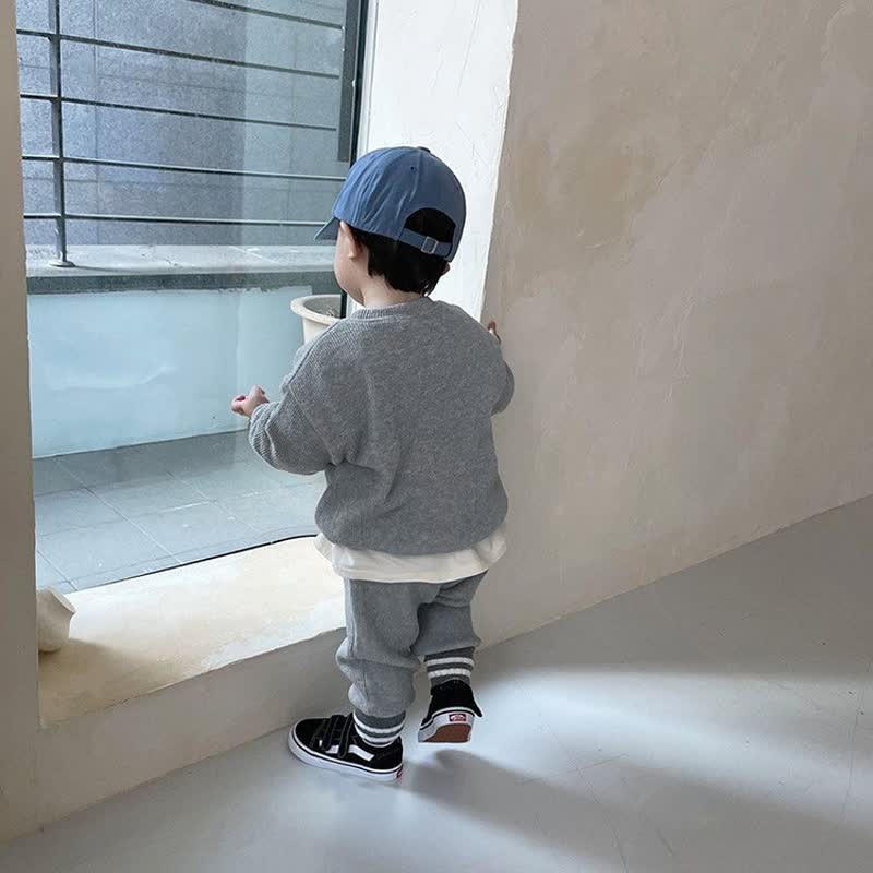 Set casual da 2 pezzi per neonati e bambini, tinta unita - image 6