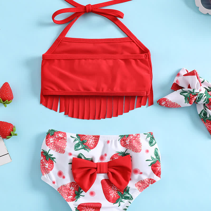 Costume da bagno a due pezzi con fascia per neonato a forma di fragola - image 2