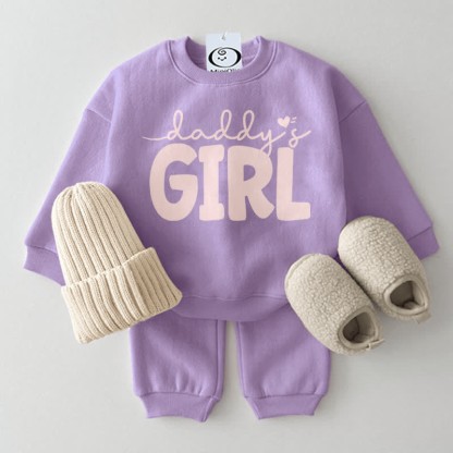 Set da 2 pezzi con slogan per neonati DADDY'S GIRL - Viola - 2-3T - image 3