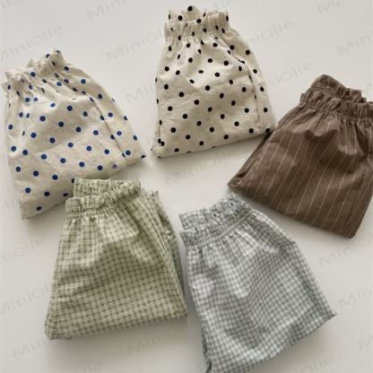 Pantaloni a quadri con fiori e pois a forma di pomodoro per bambini - image 4