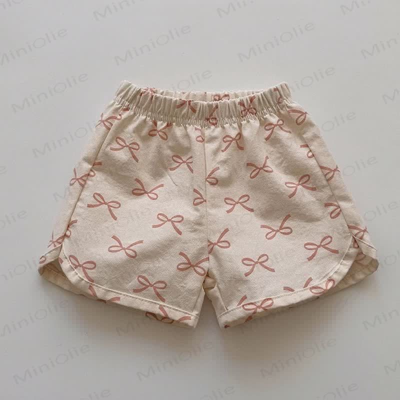 Pantaloncini in lino con fiocco a quadri per neonati e bambini - Archi - 5-7T - image 11