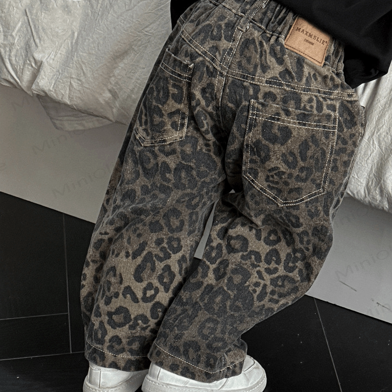 Pantaloni jeans con stampa leopardata per bambini - Stampa leopardata - 10 anni - image 1