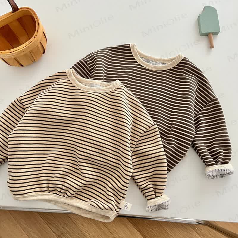 Maglietta casual a righe semplici per neonati e bambini - image 2