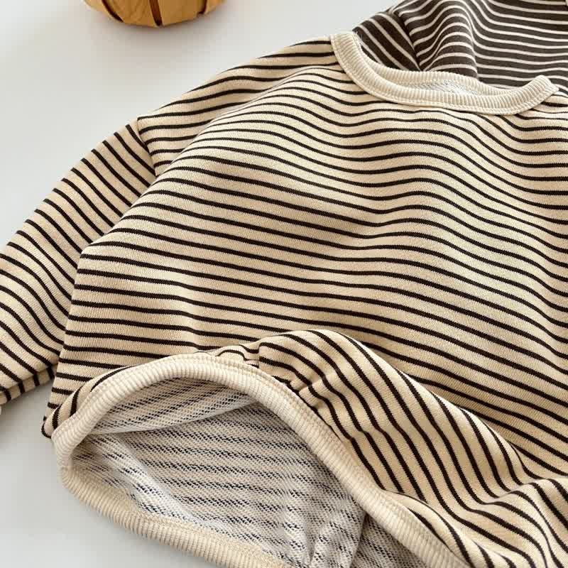 Maglietta casual a righe semplici per neonati e bambini - image 7