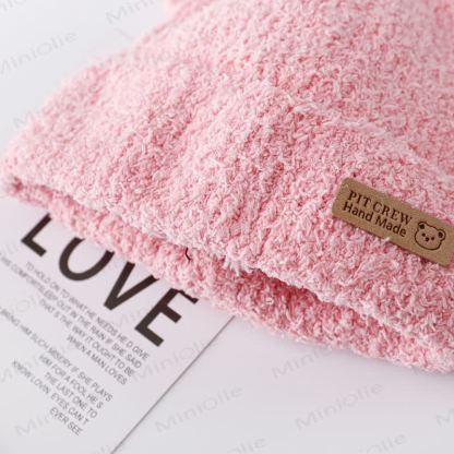 Berretto lavorato a maglia con orecchie da orso di peluche per bambini - image 8