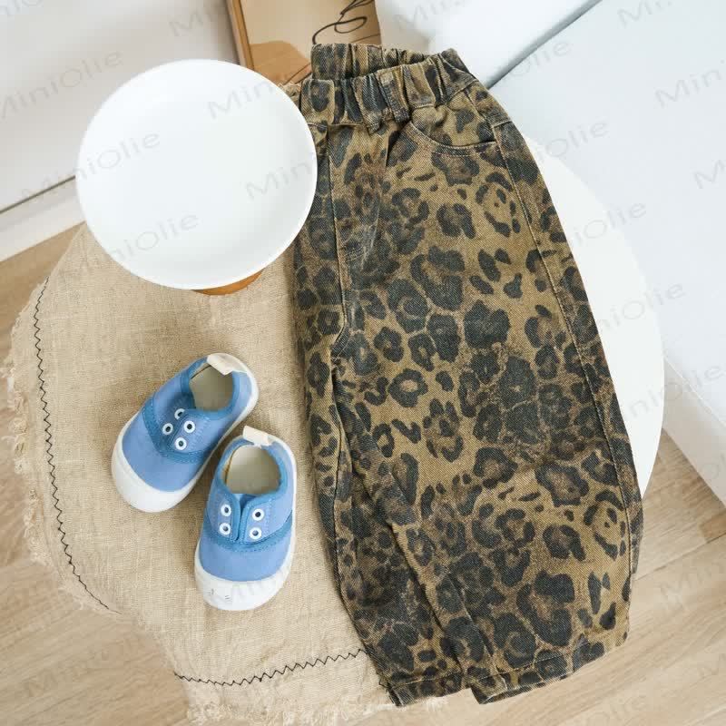 Pantaloni jeans con stampa leopardata per bambini - image 4