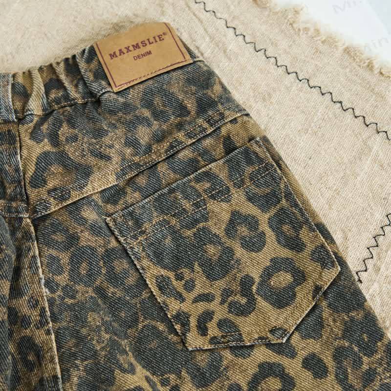 Pantaloni jeans con stampa leopardata per bambini - image 6