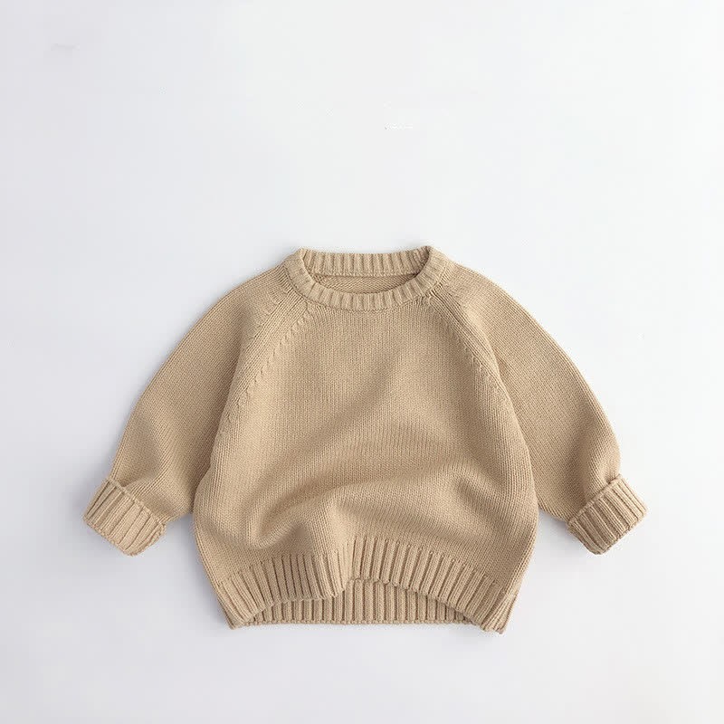 Maglione rilassato largo in tinta unita per bambini - Beige - 8 anni - image 11