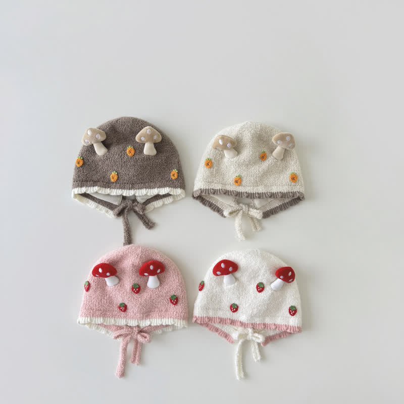 Cappellino adorabile con carota, fragola e funghi per bambini - image 1
