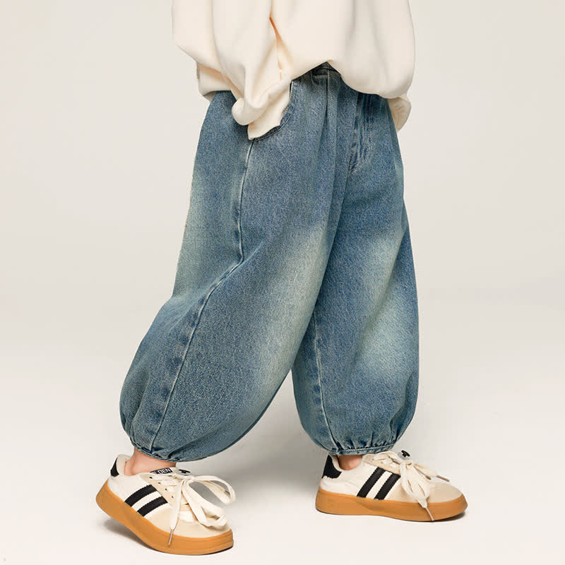 Pantaloni da jogging in denim semplici per bambini piccoli - image 1