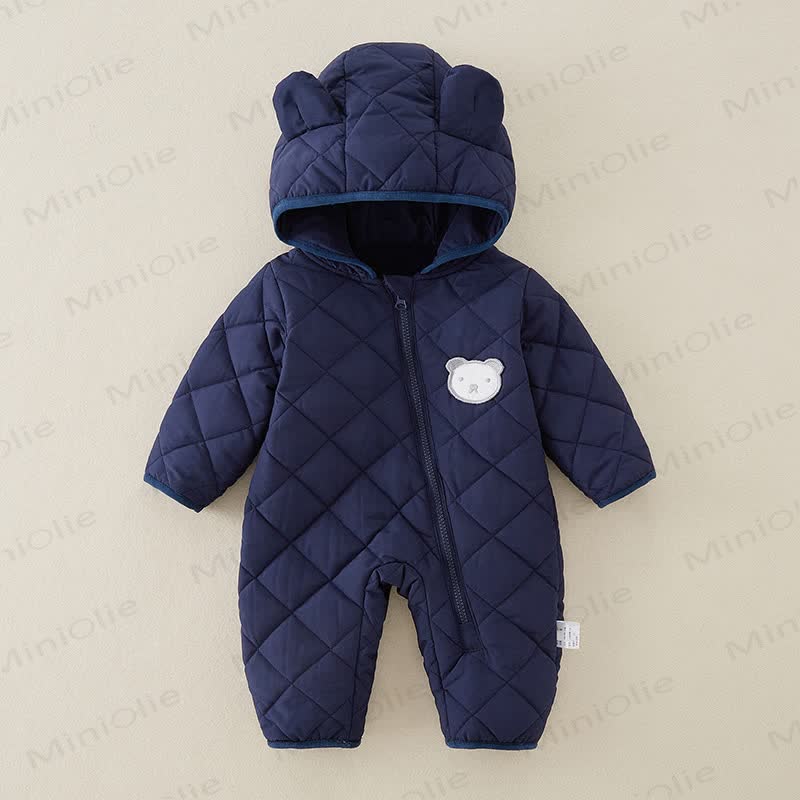 Tutina imbottita in cotone con cappuccio Baby Bear - Blu - 2-3T - image 10