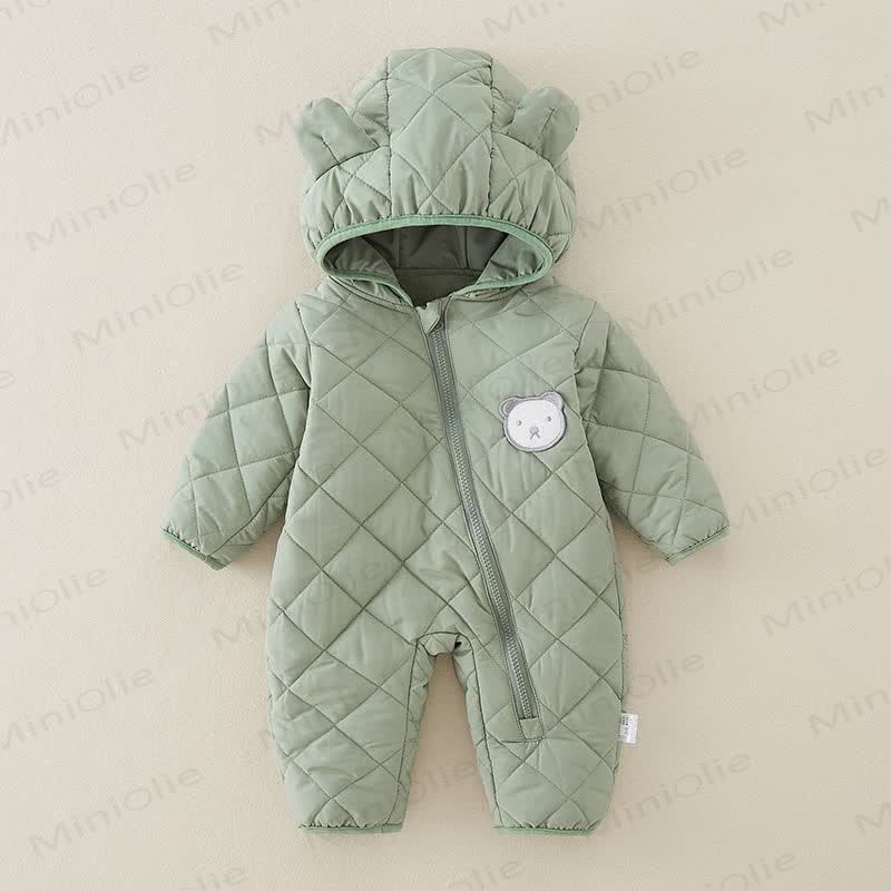 Tutina imbottita in cotone con cappuccio Baby Bear - Verde - 2-3T - image 2