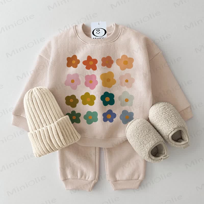 Baby 2 pezzi Sixteen Flowers Beige Set - Beige - 2-3T - image 1