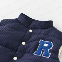 Gilet imbottito in cotone con lettera R per bambini piccoli - image 13 - image 14