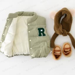 Gilet imbottito in cotone con lettera R per bambini piccoli - image 25 - image 26