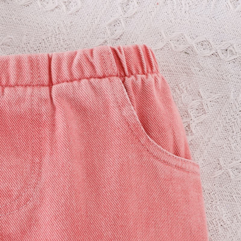 Completo in denim con fiocchi a farfalla per neonato, 2 pezzi - image 12