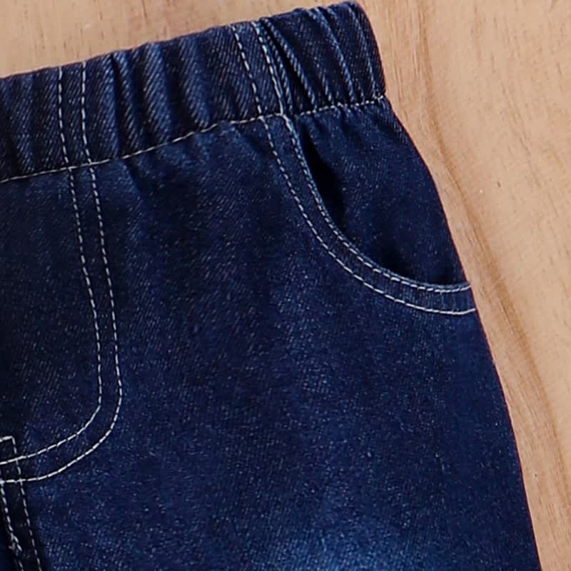 Completo in denim con fiocchi a farfalla per neonato, 2 pezzi - image 6