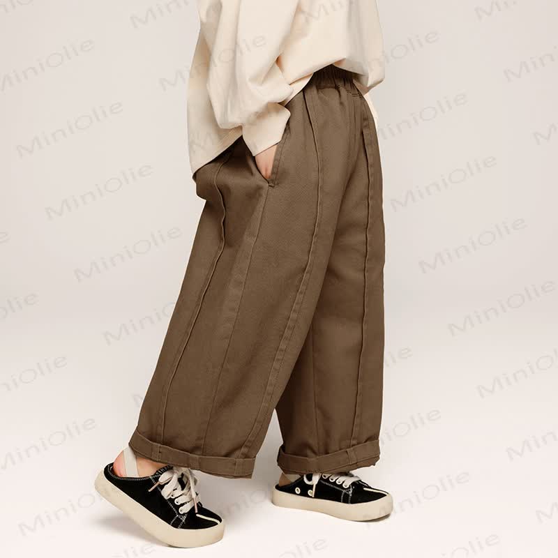 Pantaloni casual semplici a tinta unita per bambini piccoli - image 2