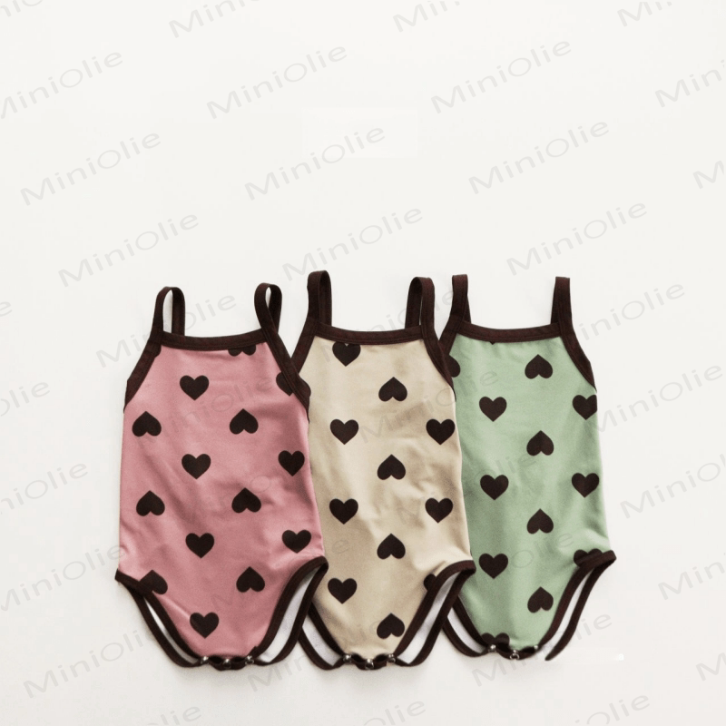 Costume da bagno con bretelle e schiena scoperta per neonati Love con cappello - image 1
