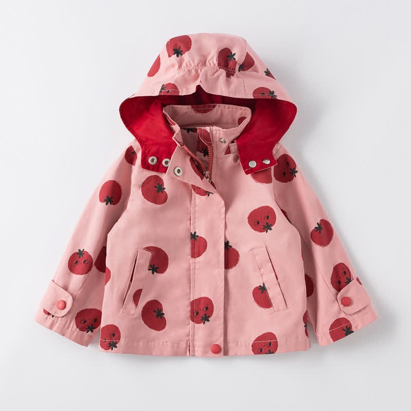 Trench con cappuccio a forma di pomodoro per bambina - Rosa - 8 anni - image 1