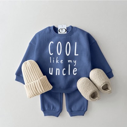 Completo tuta celeste "COOL COME MIO ZIO" composto da 2 pezzi - Blu - 2-3T - image 1