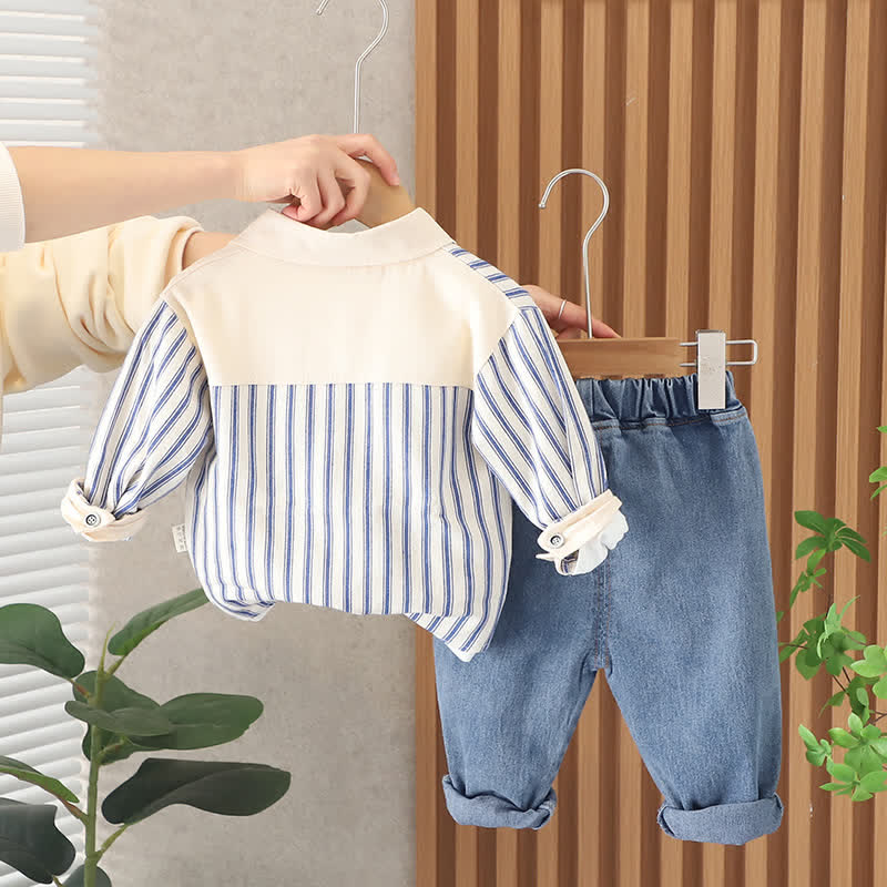 Completo in denim 3 pezzi per bambini con orsetto HUMAN MADE - image 7