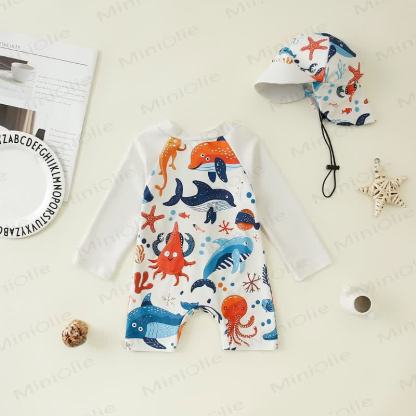 Costume da bagno per bambini piccoli con cappello e dinosauro squalo - Bianco - 8 anni - image 8