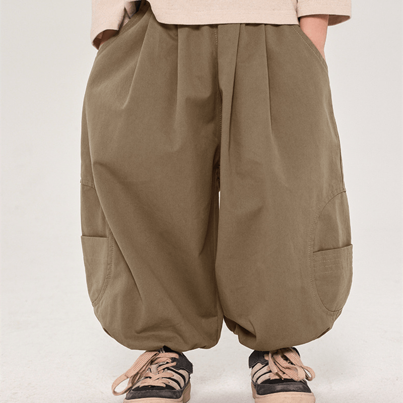 Pantaloni da jogging larghi per bambini piccoli, con design semplice - image 7