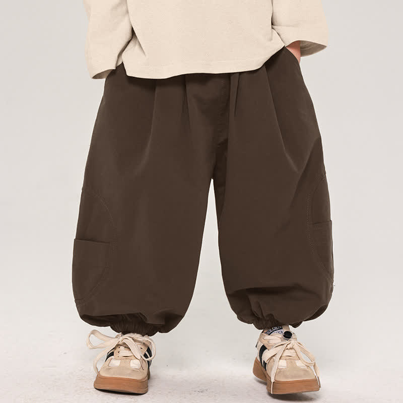 Pantaloni da jogging larghi per bambini piccoli, con design semplice - Marrone - 10 anni - image 1