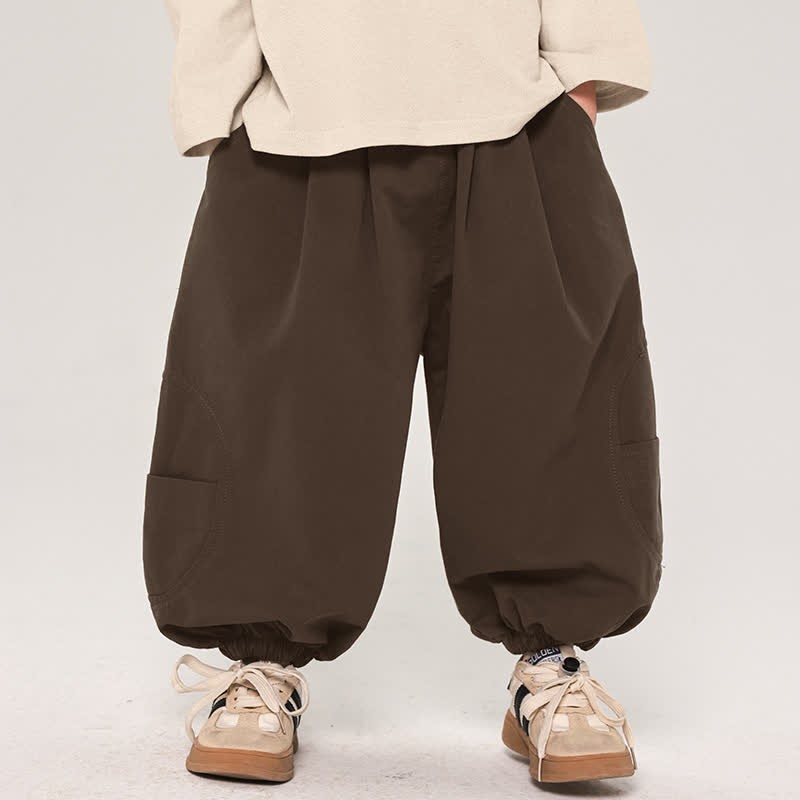 Pantaloni da jogging larghi per bambini piccoli, con design semplice - Marrone - 10 anni - image 1
