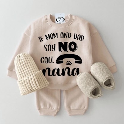 SE MAMMA E PAPÀ DICONO DI NO CHIAMA LA NONNA Baby Set - Beige - 2-3T - image 1