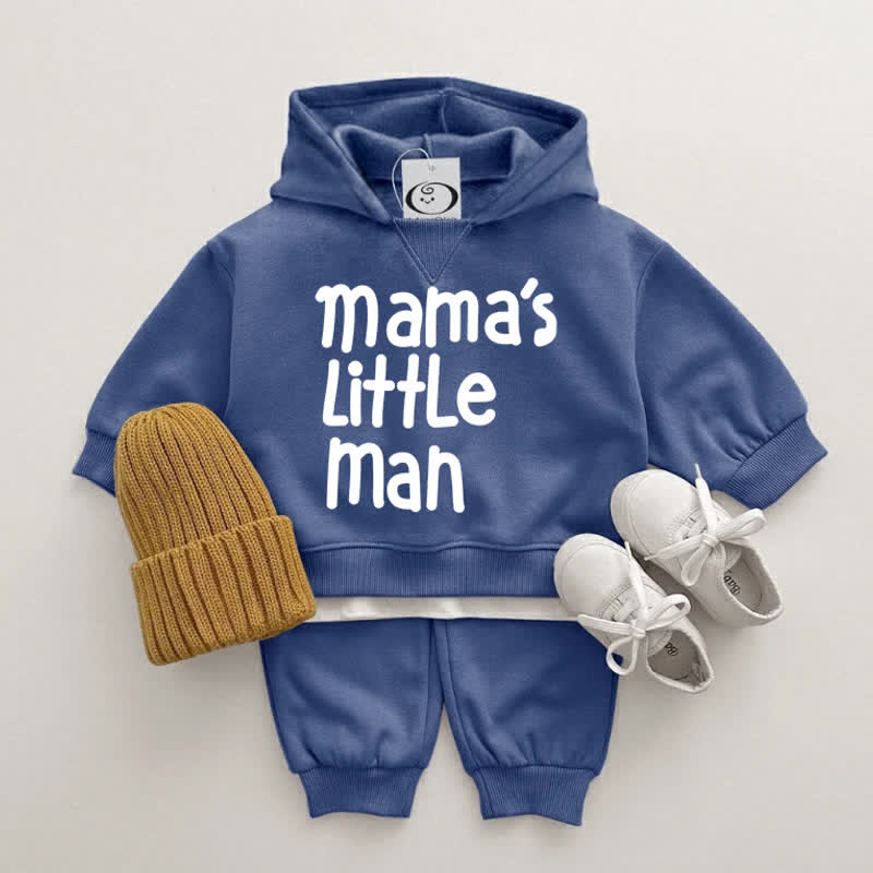 MAMA'S LITTLE MAN - Completo con cappuccio blu per neonati, 2 pezzi - Blu - 2-3T - image 1