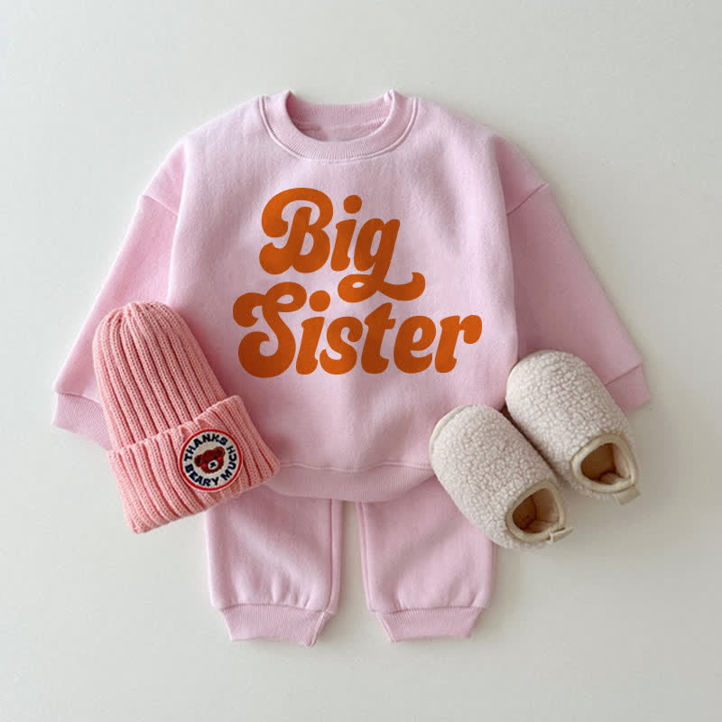 BIG SISTER Felpa rosa baby set 2 pezzi - Rosa - 2-3T - image 1