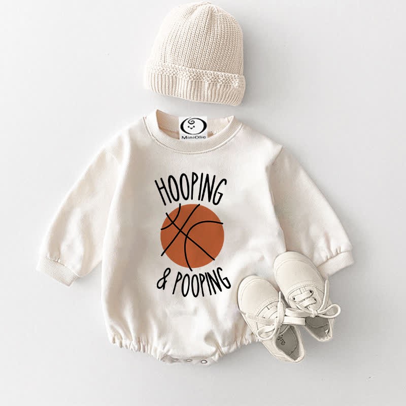 Body bianco da basket per neonati con canestro e popò - Bianco - 18-24 mesi - image 1