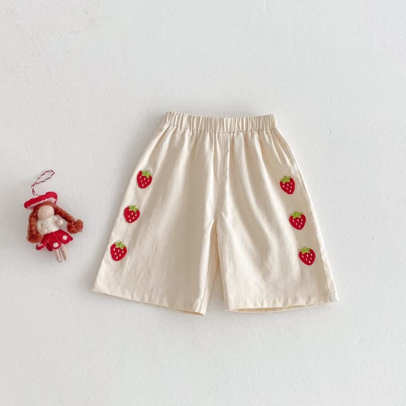 Canotta/pantaloncini in maglia a forma di fragola per neonati - Pantaloncini beige - 3-5T - image 20
