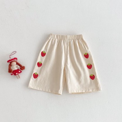 Canotta/pantaloncini in maglia a forma di fragola per neonati - Pantaloncini beige - 3-5T - image 20