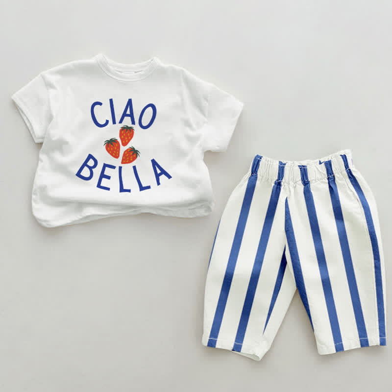 CIAO BELLA Baby Set 2 pezzi Fragola Blu - Bianco e blu - 2-3T - image 1