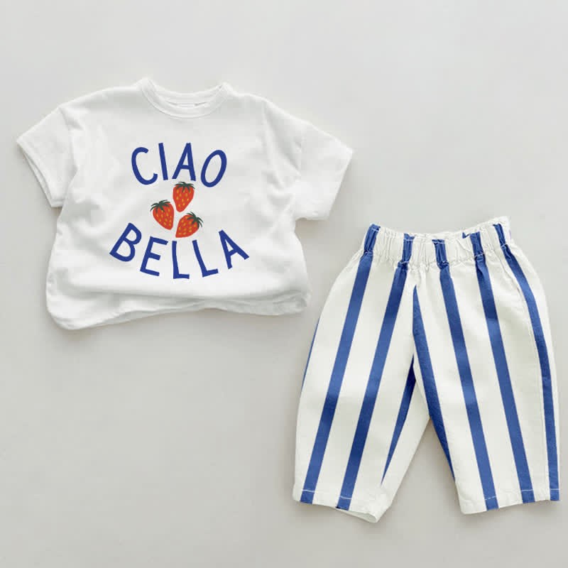 CIAO BELLA Baby Set 2 pezzi Fragola Blu - Bianco e blu - 2-3T - image 1