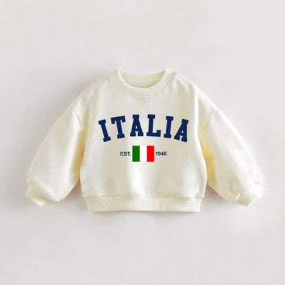 Felpa per neonati e bambini ITALIA EST.1946 - Crema - 3-5T - image 1