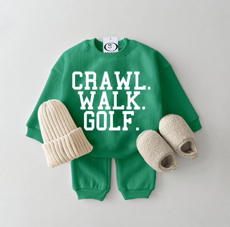 Gattonare. Camminare. Golfare. Set 2 pezzi verde per neonati - Verde - 2-3T - image 1