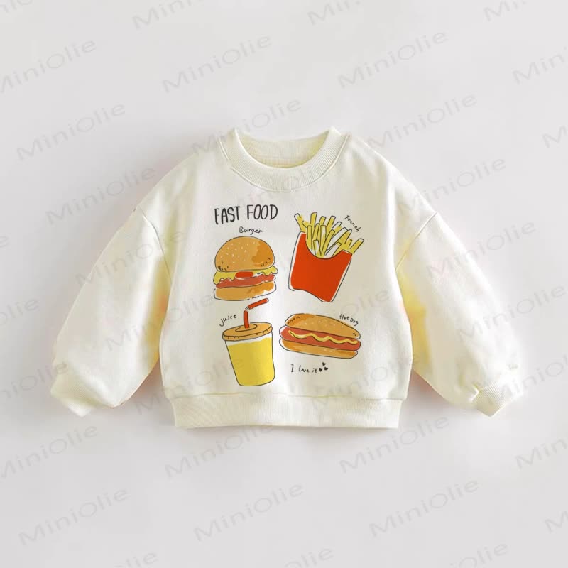 Felpa per bambini FAST FOOD - Crema - 3-5T - image 1