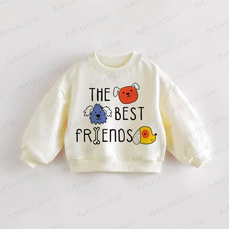 Felpa con cappuccio THE BEST FRIENDS per bambini e ragazzi - Crema - 3-5T - image 1