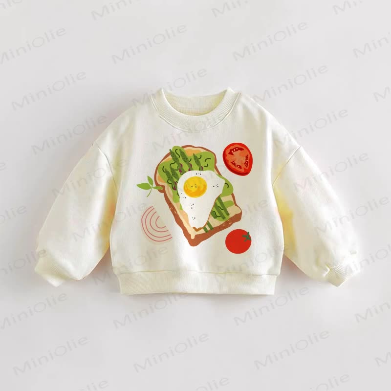 Felpa con motivo "Toast Bread" per neonati e bambini - Crema - 3-5T - image 1