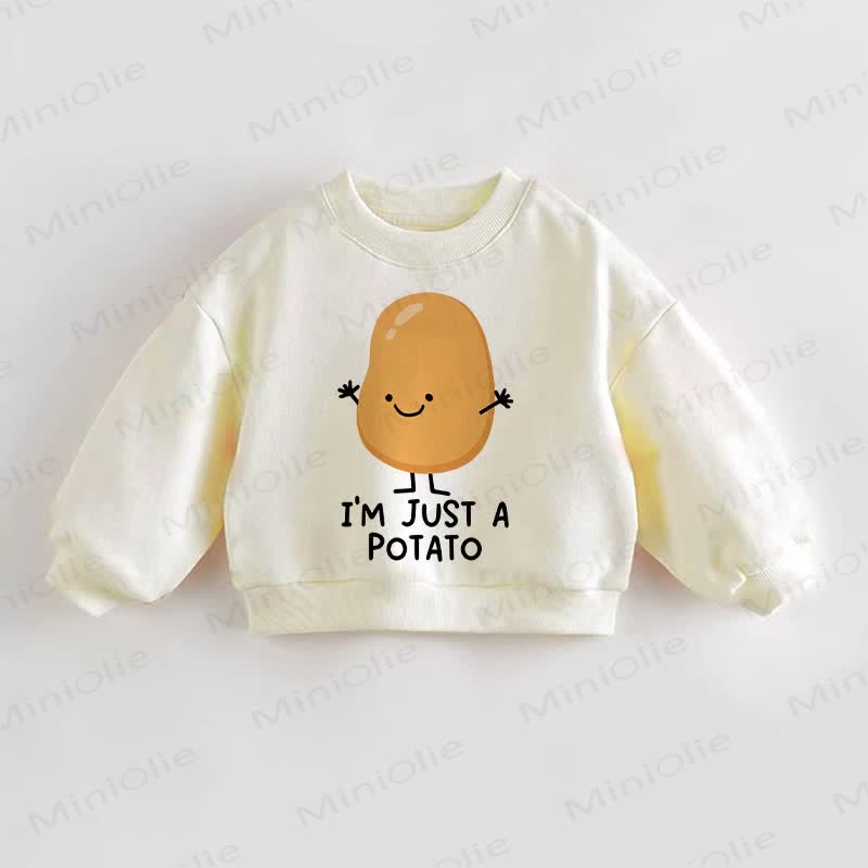Felpa per bambini piccoli I'M JUST A POTATO - Crema - 3-5T - image 1