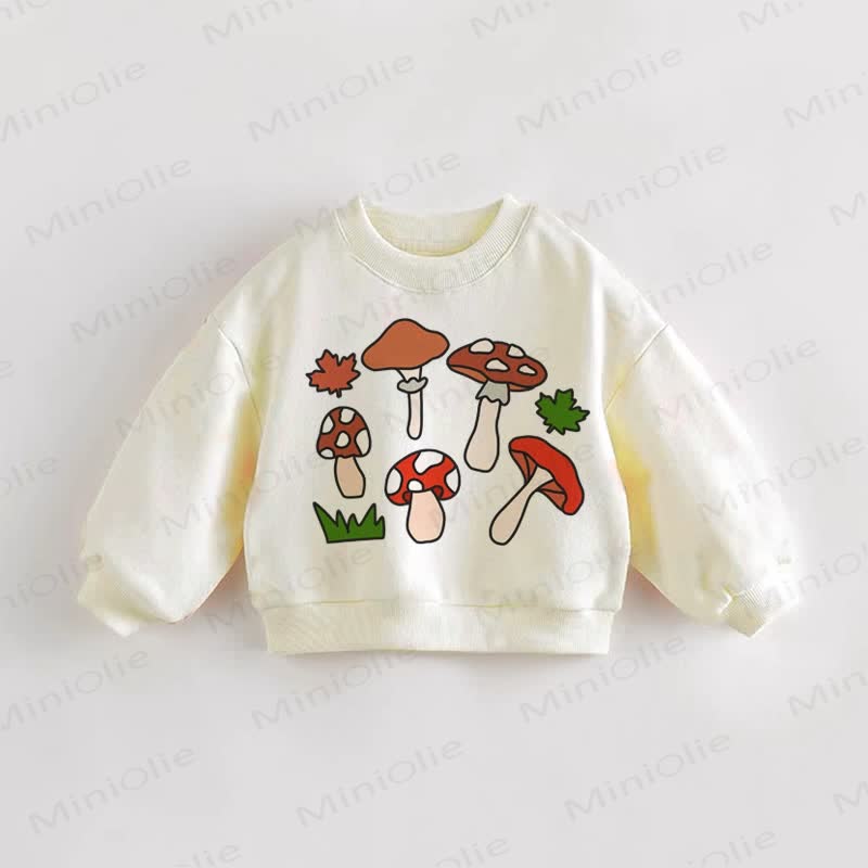 Felpa con vari funghi per neonati e bambini - Crema - 3-5T - image 1