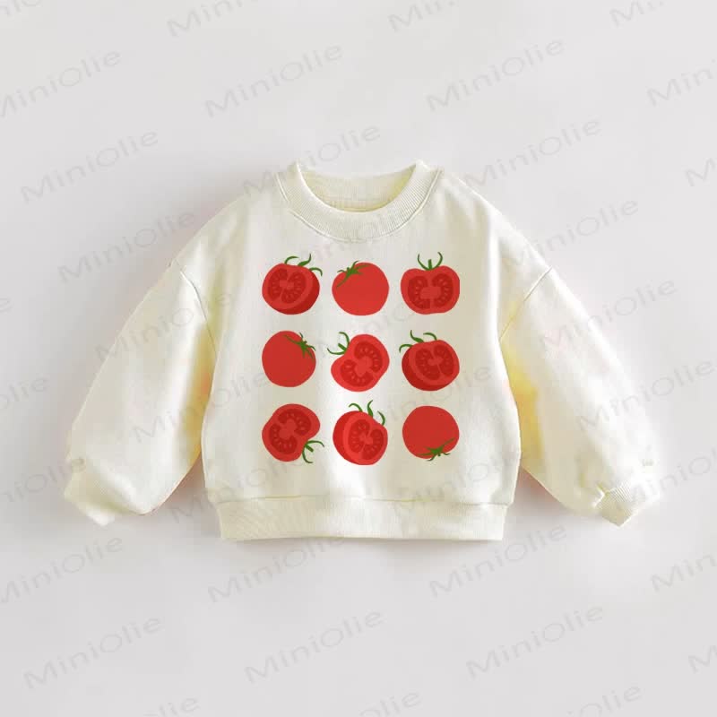 Felpa con pomodori per neonati e bambini - Crema - 3-5T - image 1