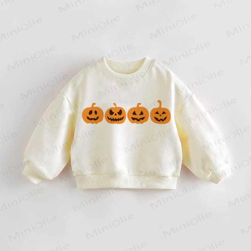 Felpa con zucca di Halloween per neonati e bambini - Crema - 3-5T - image 1