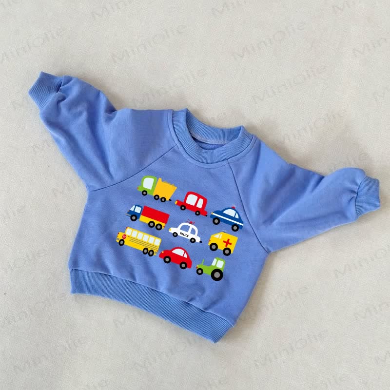 Felpa blu per bambini piccoli con veicoli speciali - Blu - 3-5T - image 1