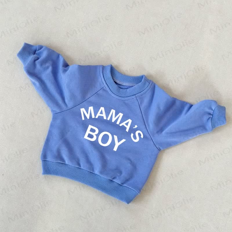 Felpa blu per neonati e bambini MAMA'S BOY - Blu - 3-5T - image 1