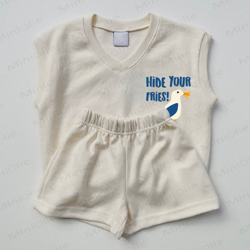 NASCONDI LE TUE PATATINE! Completo 2 pezzi senza maniche Baby Duck - Beige - 2-3T - image 1